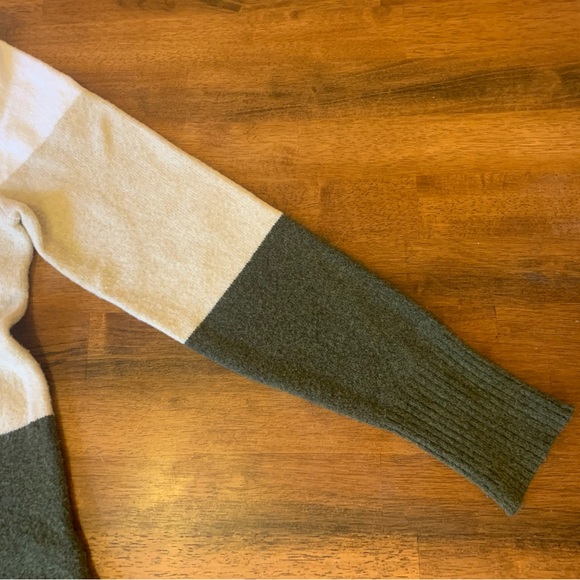 J.Crew three stripe sweater. Women’s Small Cream, Tan, Green. Super Soft - Picture 5 of 8